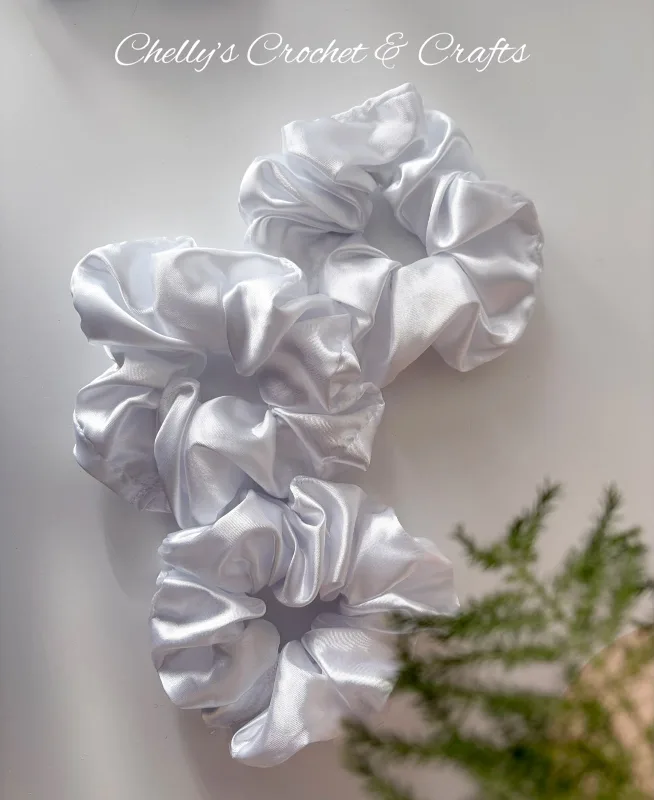White satin scrunchie