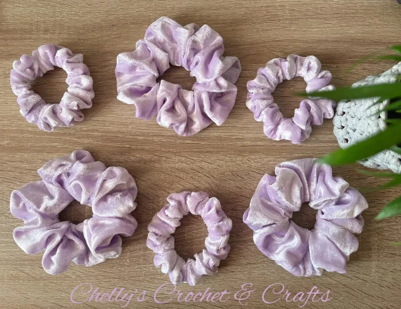 Lilac velvet scrunchie